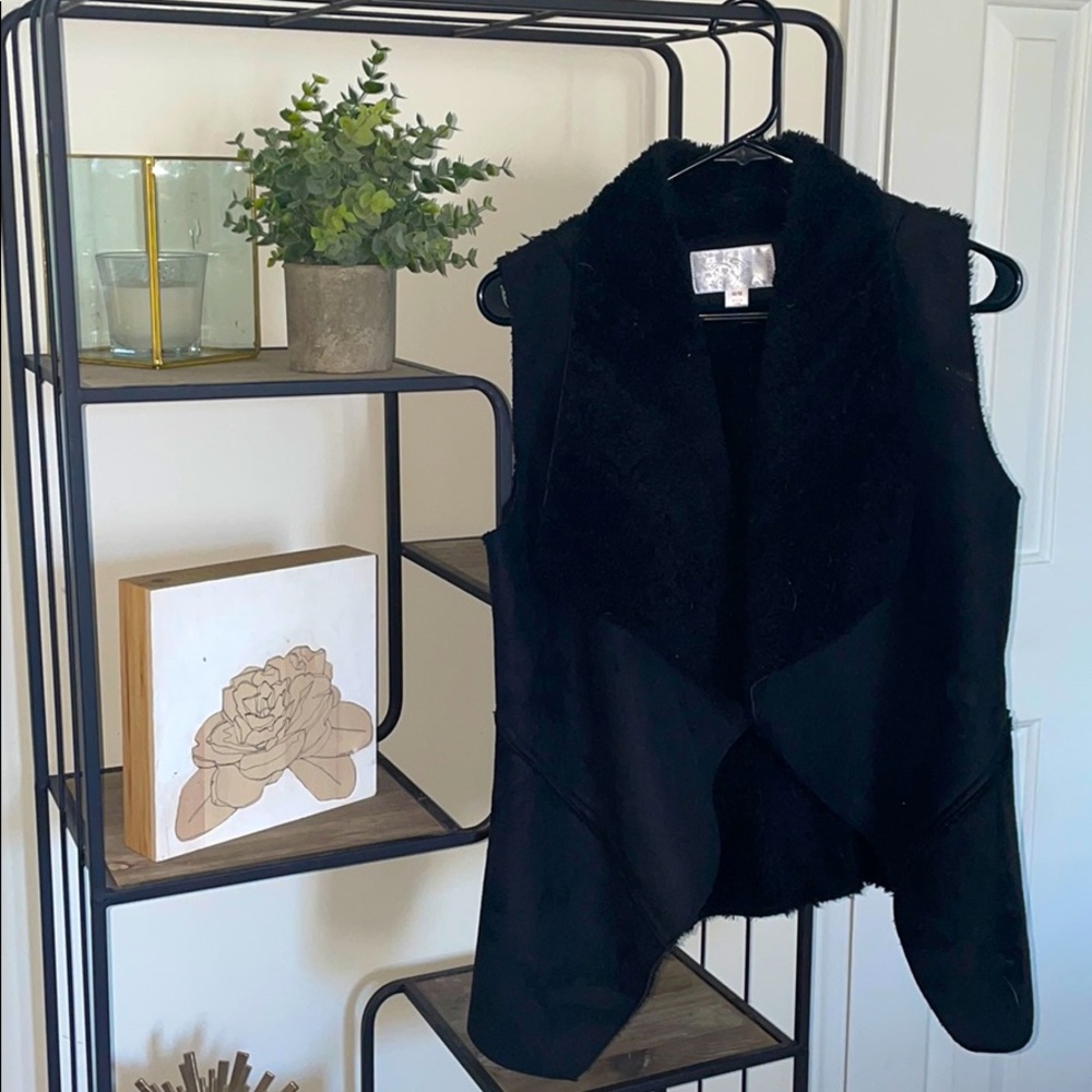 Fuzzy black vest